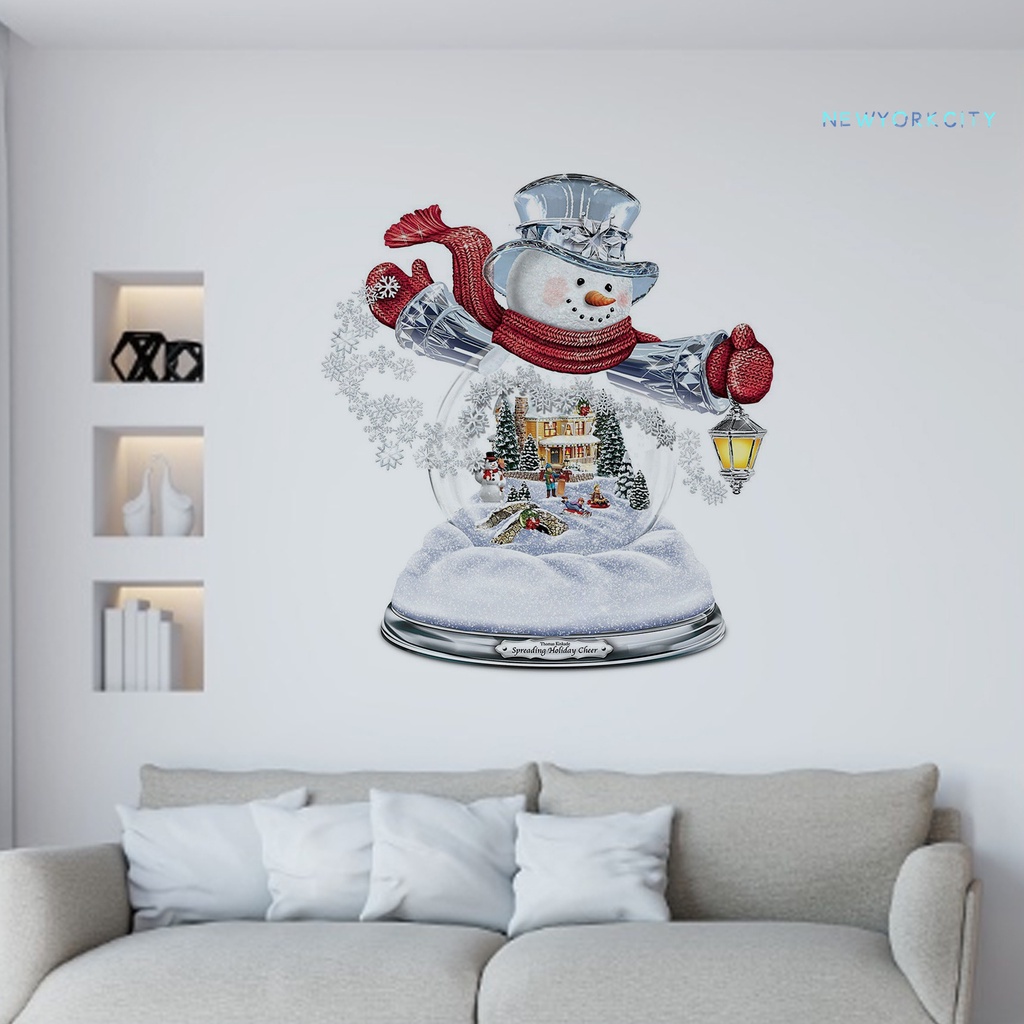 Đề Can Dán Trang Trí Giáng Sinh Bằng Pha Lê Giả Hình Cây Và Người Tuyết Thời Trang Sáng Tạo