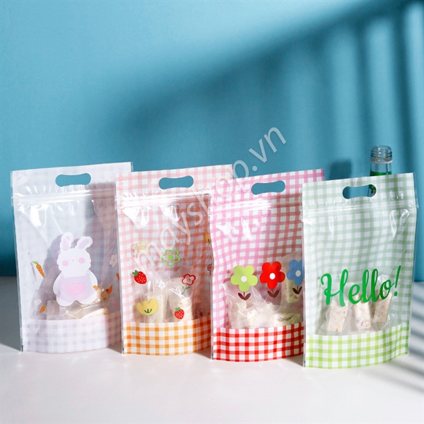 10 Túi zip Caro nhiều màu (23*16*7cm)