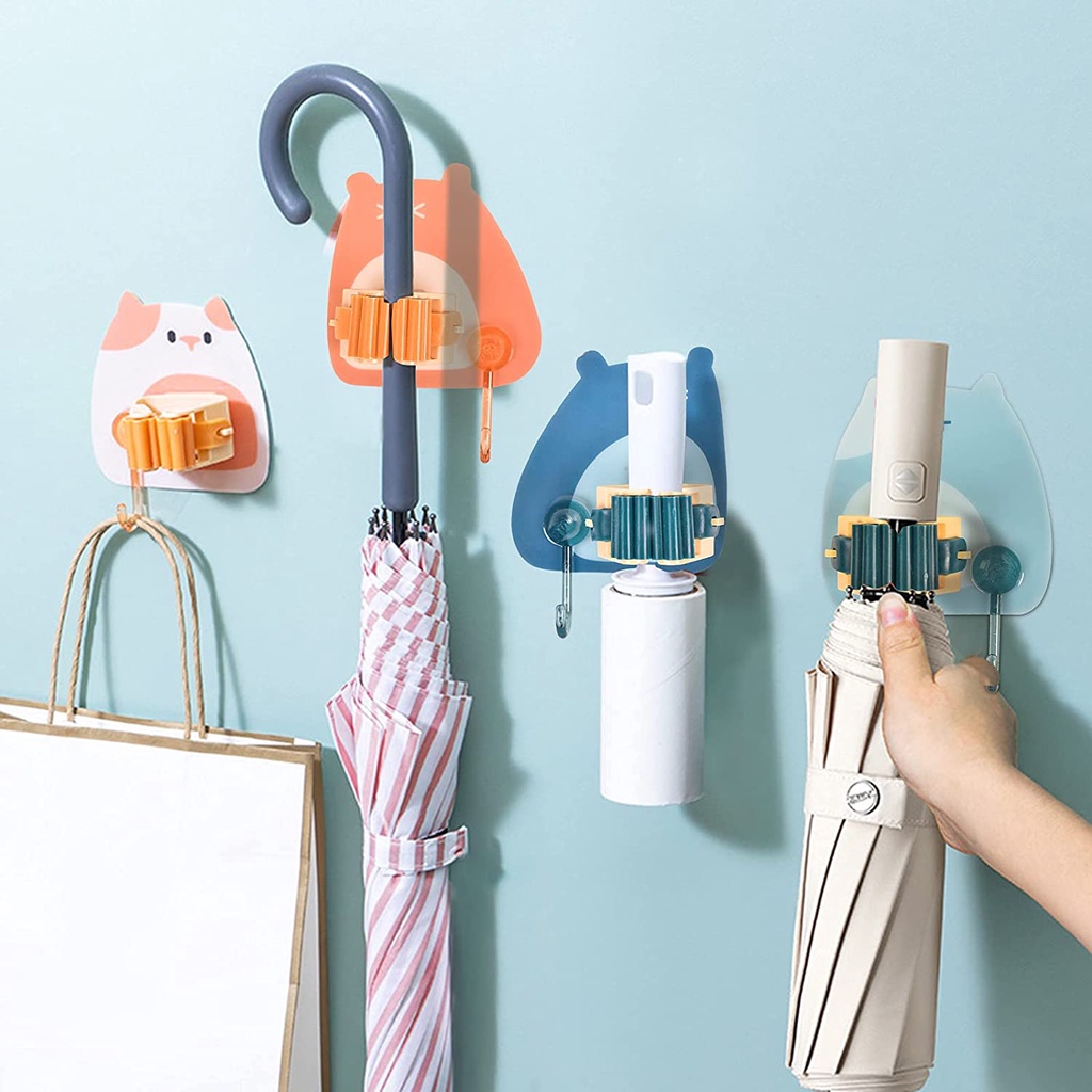 Giá Treo Chổi &amp; Cây Lau Nhà Gắn Tường Đa Năng