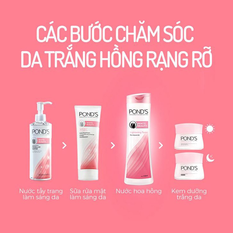 Combo 5 món chăm sóc da Pond's Trắng Hồng Rạng Rỡ