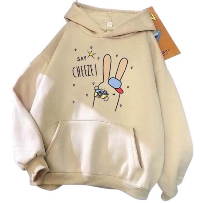 Áo khoác Hoodie form rộng sweater nỉ Ulzzang Say Cheese Hot trend Thời Trang Thu Đông siêu đẹp tranthuy_shop1 | BigBuy360 - bigbuy360.vn