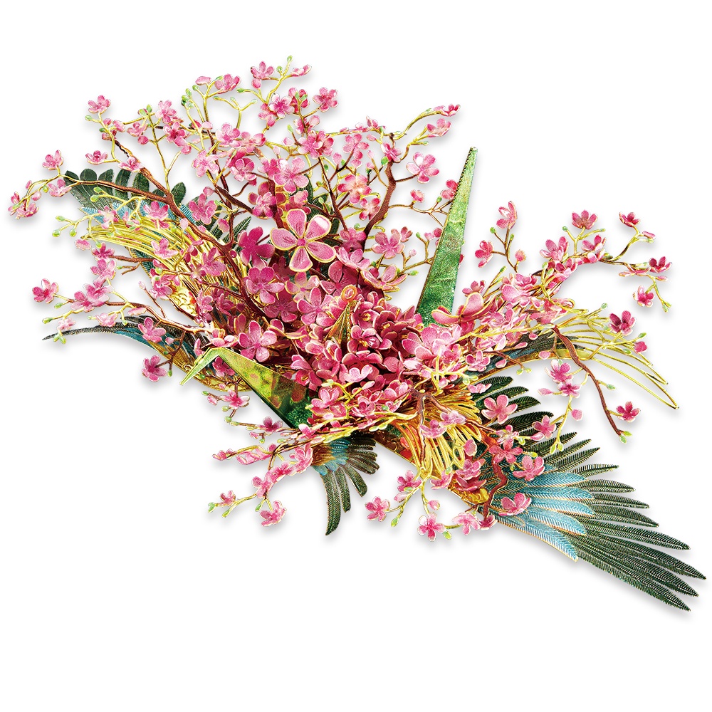 Set đồ chơi lắp ráp PIECECOOL mô hình 3D kim loại kiểu dáng hoa và chim tùy chọn làm quà tặng lễ tình nhân