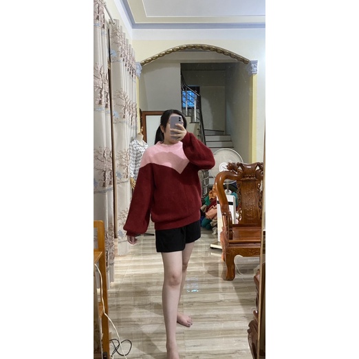 Áo len nhung dáng rộng tay bồng, dày dặn độ mới 99,99%