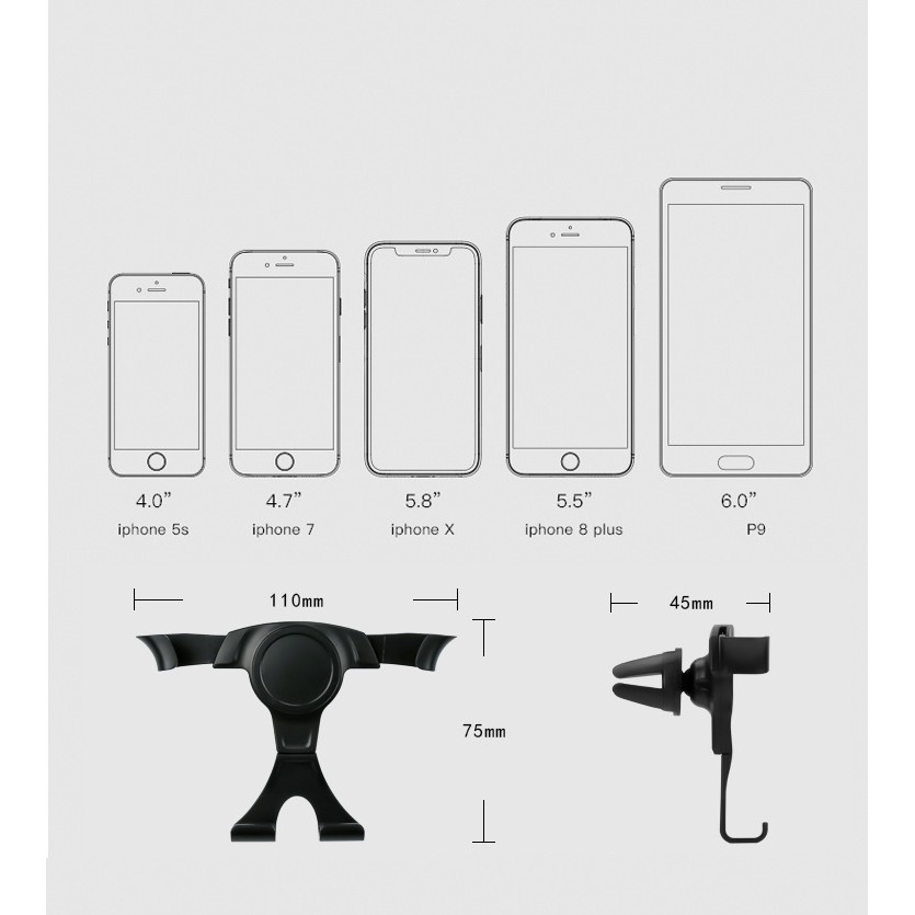 Kẹp điện thoại khe cửa gió xe ô tô | BigBuy360 - bigbuy360.vn