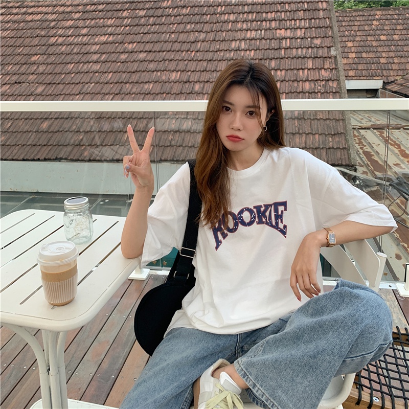 Áo Thun Nữ Ngắn Tay Cổ Tròn Thời Trang Hàn