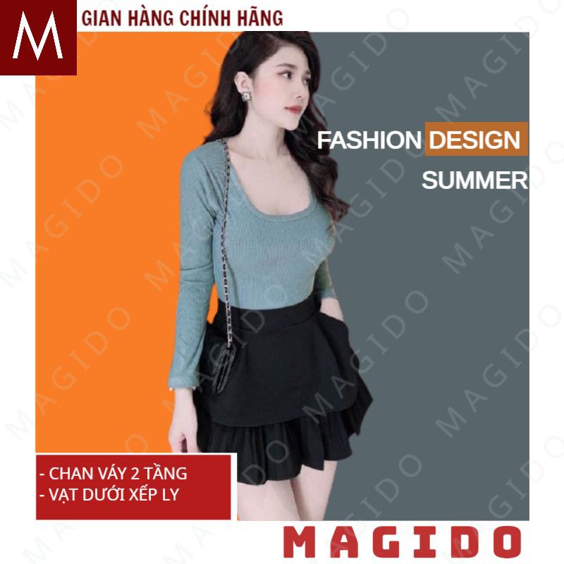 Chân váy 2 tầng 💚chân váy nữ -xếp ly có lót bên trong cực đẹp, phong cách ulzzang -vintage hot 2021 MAGIDO -