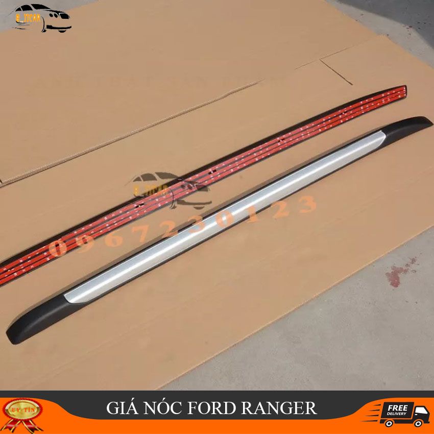 Hai Thanh Giá Nóc Xe Bán Tải Dán Thấp Ranger, BT50, Colorado, Hilux