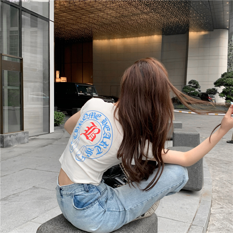 Áo Croptop Ngắn Tay In Họa Tiết Xinh Xắn Dành Cho Nữ 2021