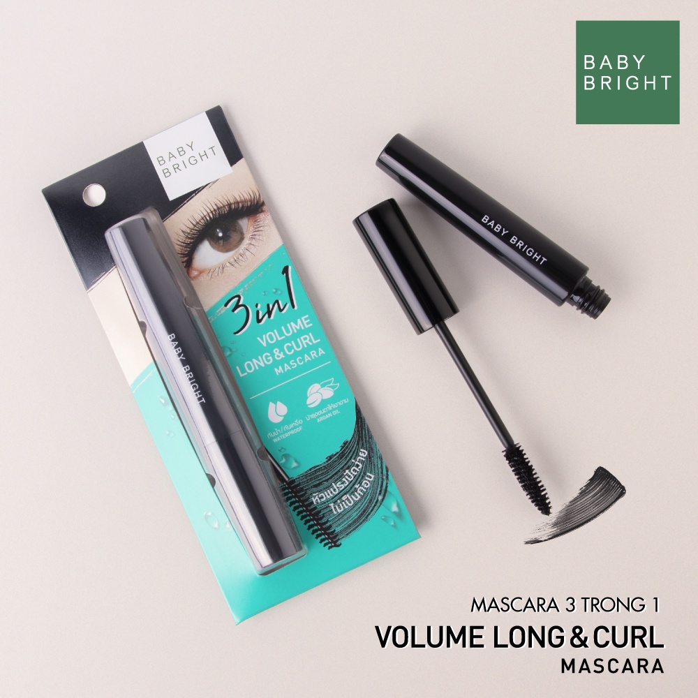 Mascara 3 Trong 1 Baby Bright Volume Long &amp; Curl Mascara 8g