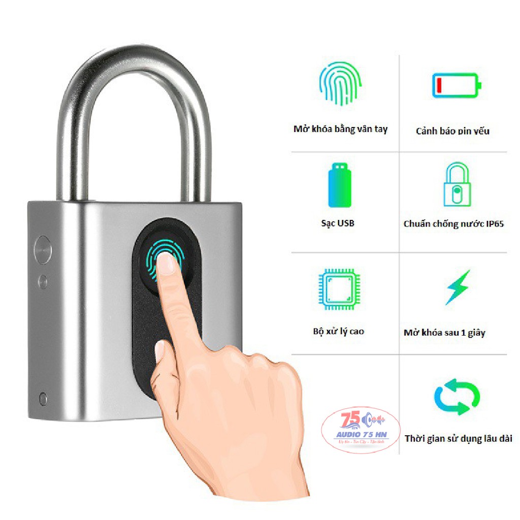 Ổ khóa vân tay thông minh OKLOK GS40FB mở bằng vân tay hoặc App điện thoại (bluetooth) mẫu mới nhất