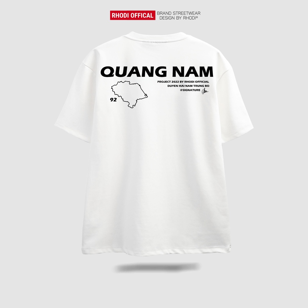 Áo thun local brand RHODI phông cổ tròn tay lỡ unisex nam nữ thế hệ genz Text Quảng Nam