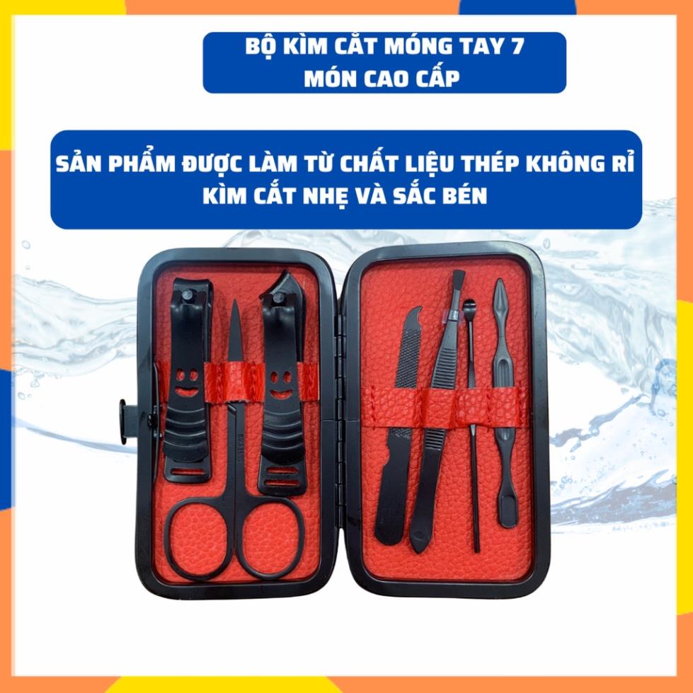 Bộ Dụng Cụ Cắt Móng Tay 7 Món Thép Không Gỉ  + Hộp Đựng Cao Cấp K103