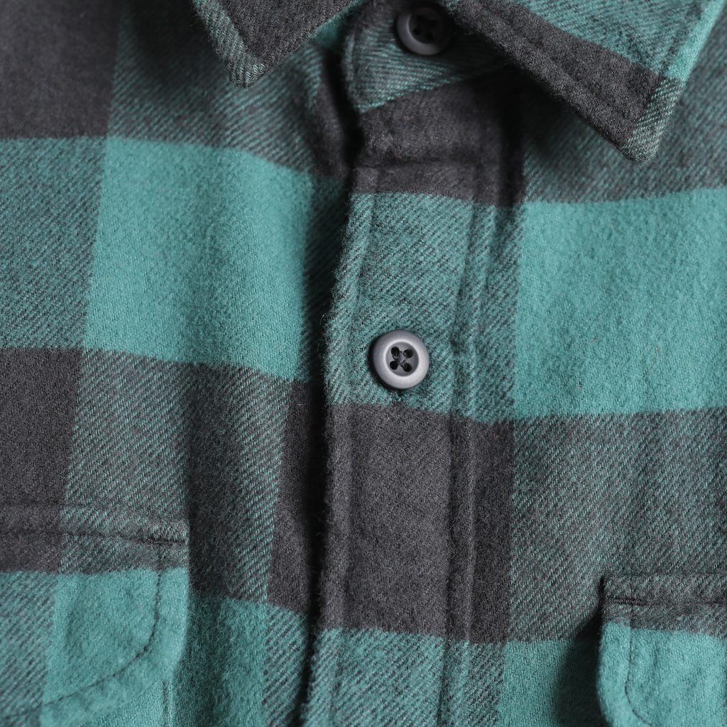 Áo Sơ Mi Nam Tay Dài Vải Nỉ Xuất Dư Sọc Caro - FO76 Shop