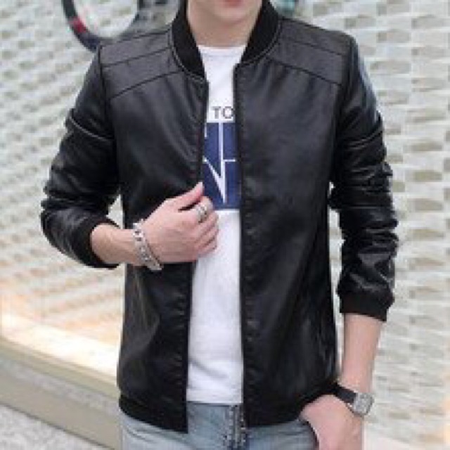 Áo khoác giả da nam nữ ráp vai_ ảnh thật | BigBuy360 - bigbuy360.vn