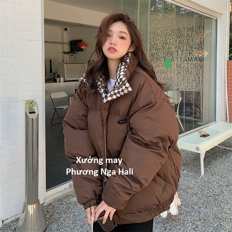Áo Phao nữ mùa đông dày ấm cổ caro trẻ trung style Hàn Quốc xinh xỉu đẹp + chất New 2022