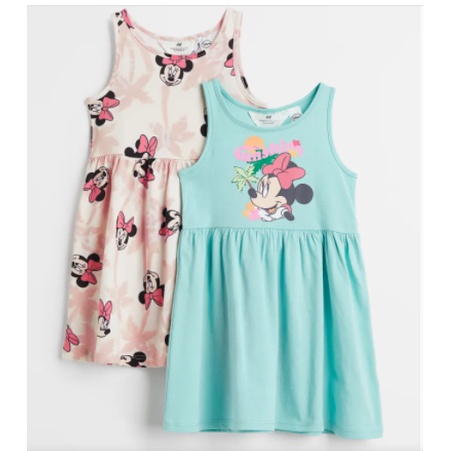 Set 2 váy cotton minie bé gái HM