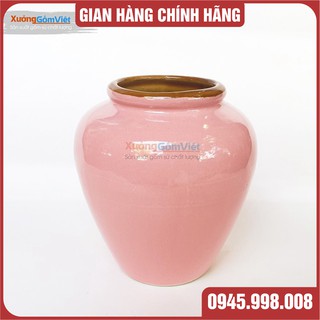 Lu sứ màu hồng phấn dung tích 400ml - XƯỞNG GỐM VIỆT