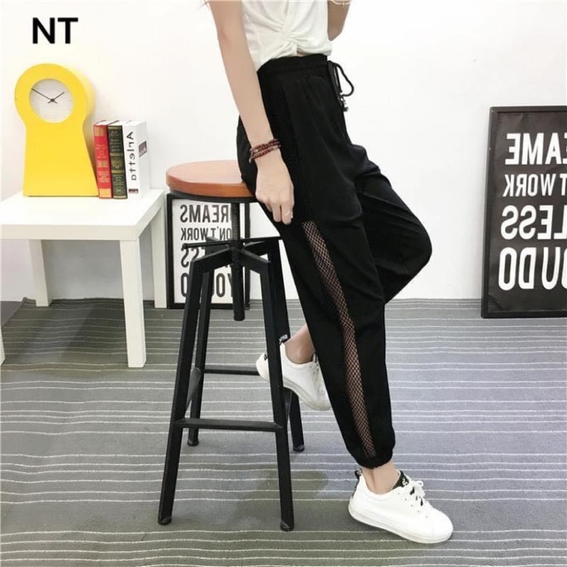 Quần jogger pha lưới siêu cá tính QB03