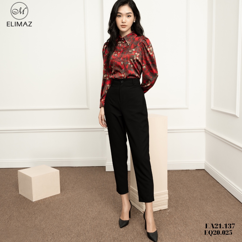 Áo sơ mi nữ công sở Elimaz họa tiết hoa lá mùa thu EA21.137