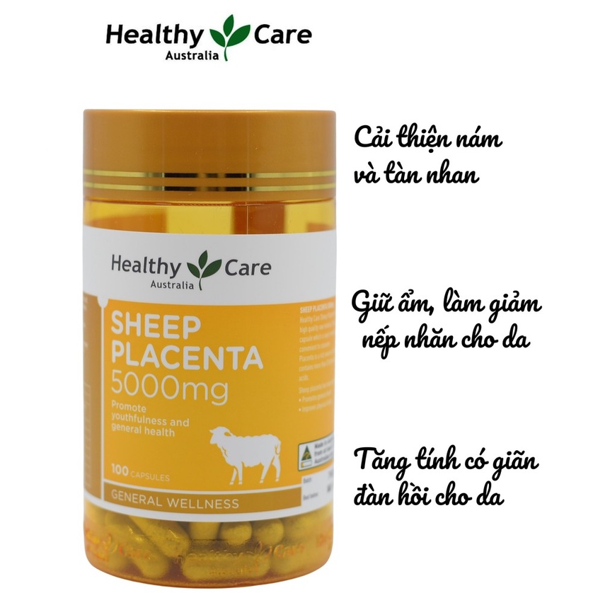 [Tem Chemist] Nhau Thai Cừu [Úc] Sheep Placenta Healthy Care 5000mg - 100 viên
