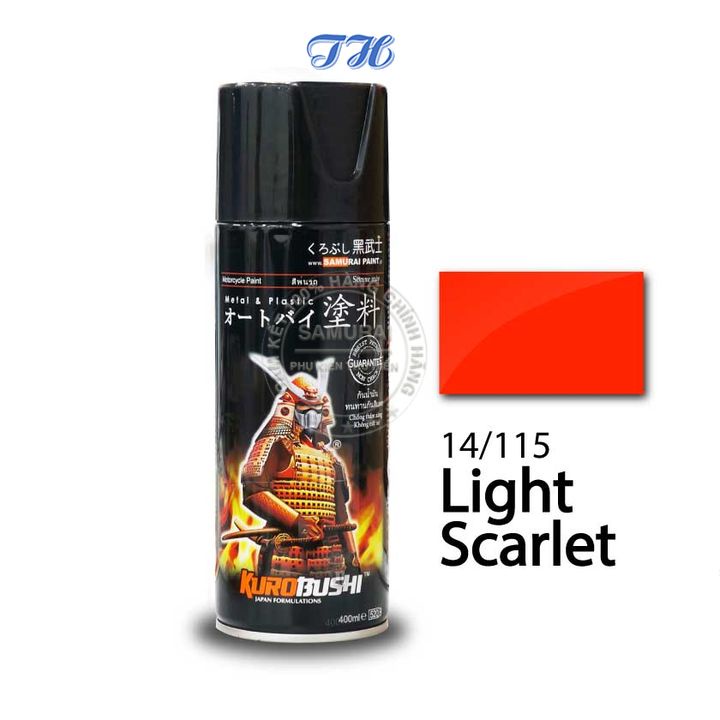 Combo 4 chai sơn samurai 14/115 Màu cam gồm: uch210 - 2/102 -14/115 - k1k - giấy nhám p800