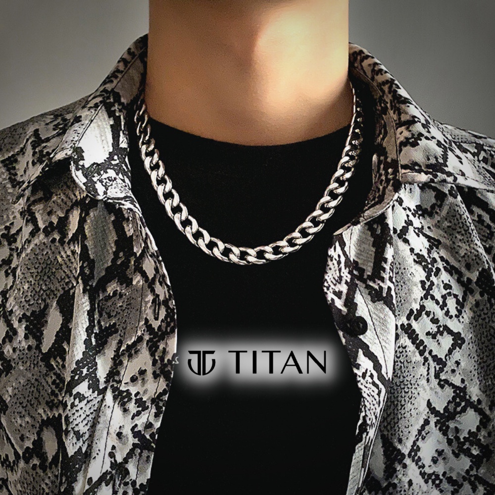 Dây chuyền nam hiphop Cuban Basic, vòng cổ nam nữ thời trang TITAN Shop, Cuban chain trơn màu bạc 925 đẹp Titan không gỉ