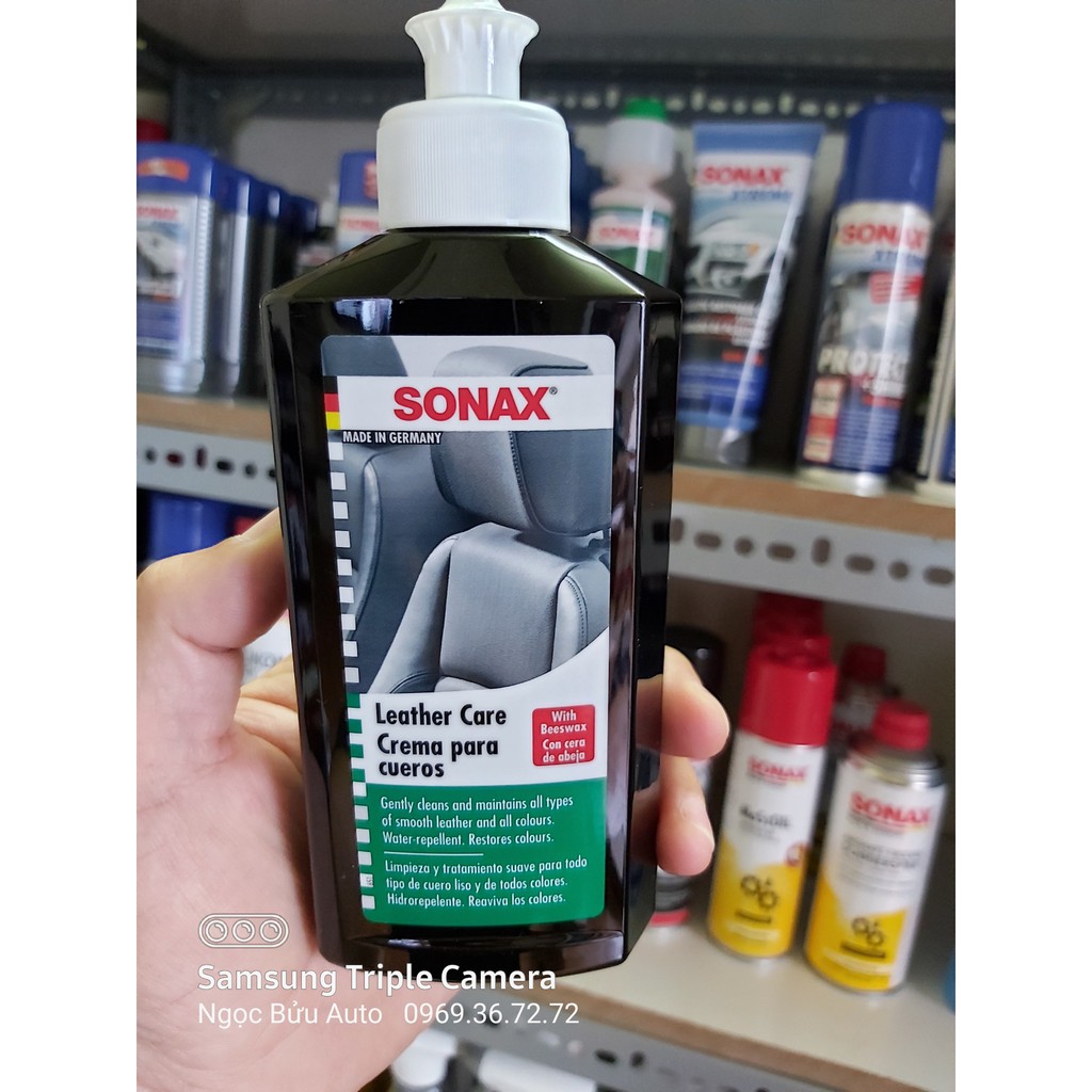 Kem làm sạch, bảo dưỡng và làm bóng da nội thất xe Sonax 291141