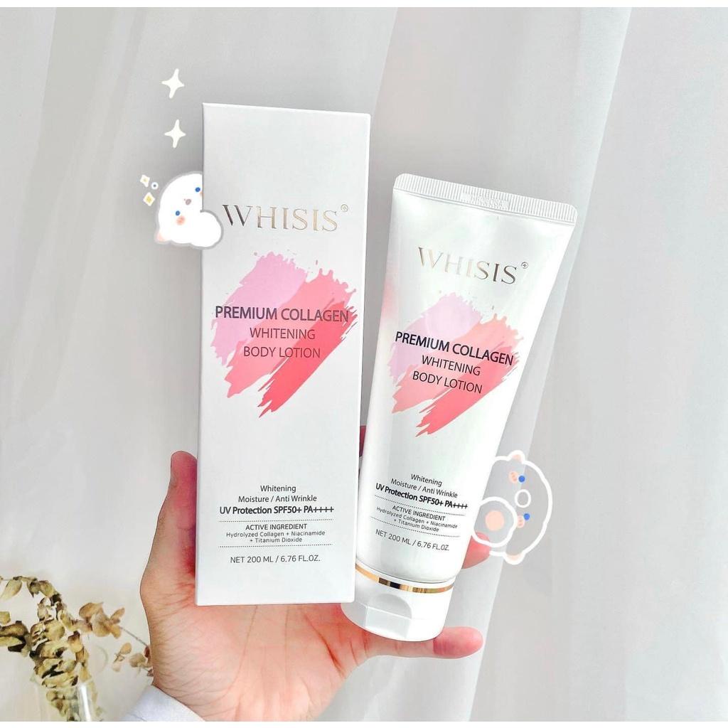 Kem Body Trắng Da Chống Nắng Whisis Premium Collagen Witening 200ml
