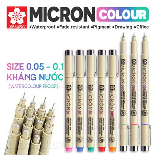 Bút line màu đi nét chuyên nghiệp SAKURA PIGMA MICRON size 0.05 0.1
