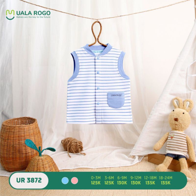 Áo Gile Kẻ Nỉ Cotton 1 Lớp Uala 3872 • 0-3M, 3-6M 9-12M • Choding Home