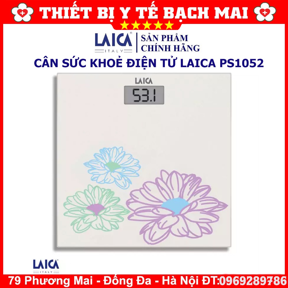 Cân Điện Tử LAICA PS1052 - Họa Tiết Hoa - Bảo Hành 12 Tháng