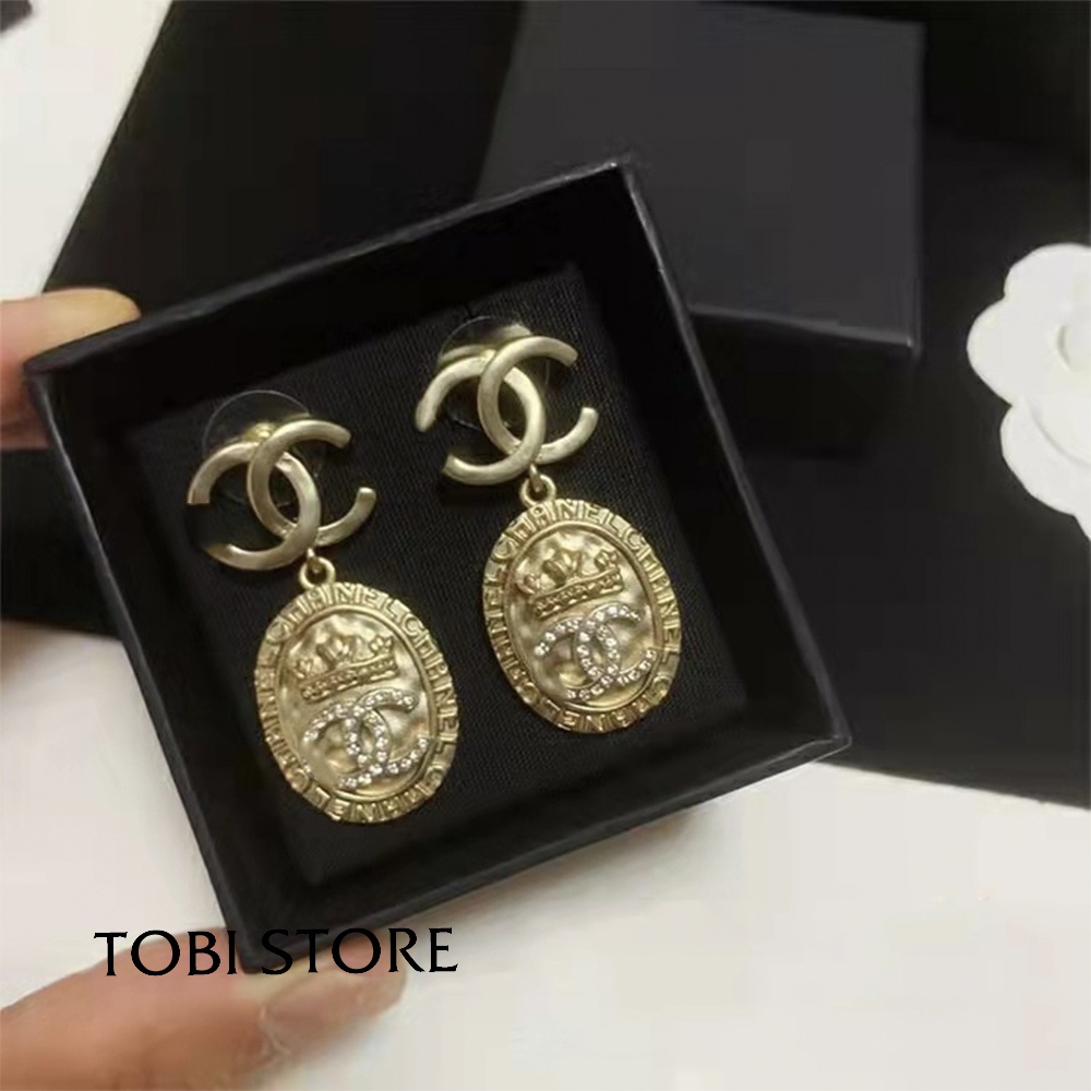 Bông tai nữ thương hiệu CC mạ vàng thả dài sang trọng thời trang TB454 TOBI STORE