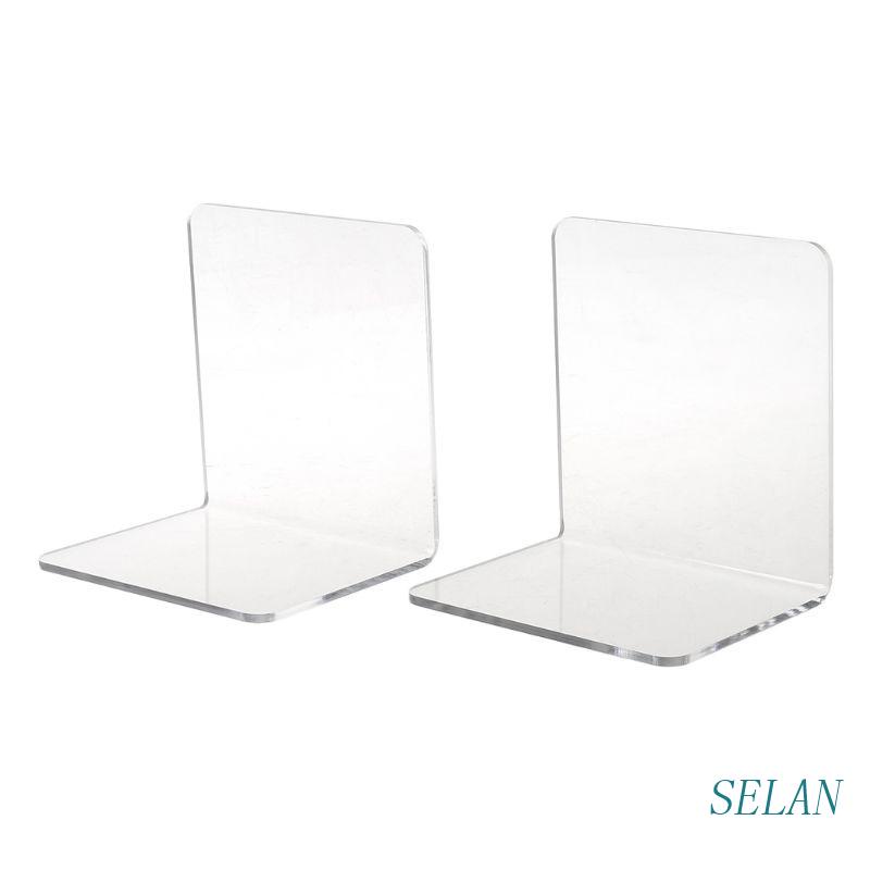 Bộ 2 Giá Đỡ Sách Bằng Acrylic Trong Suốt Hình Chữ L Sắp Xếp Gọn Gàng Để Bàn Văn Phòng / Trường Học