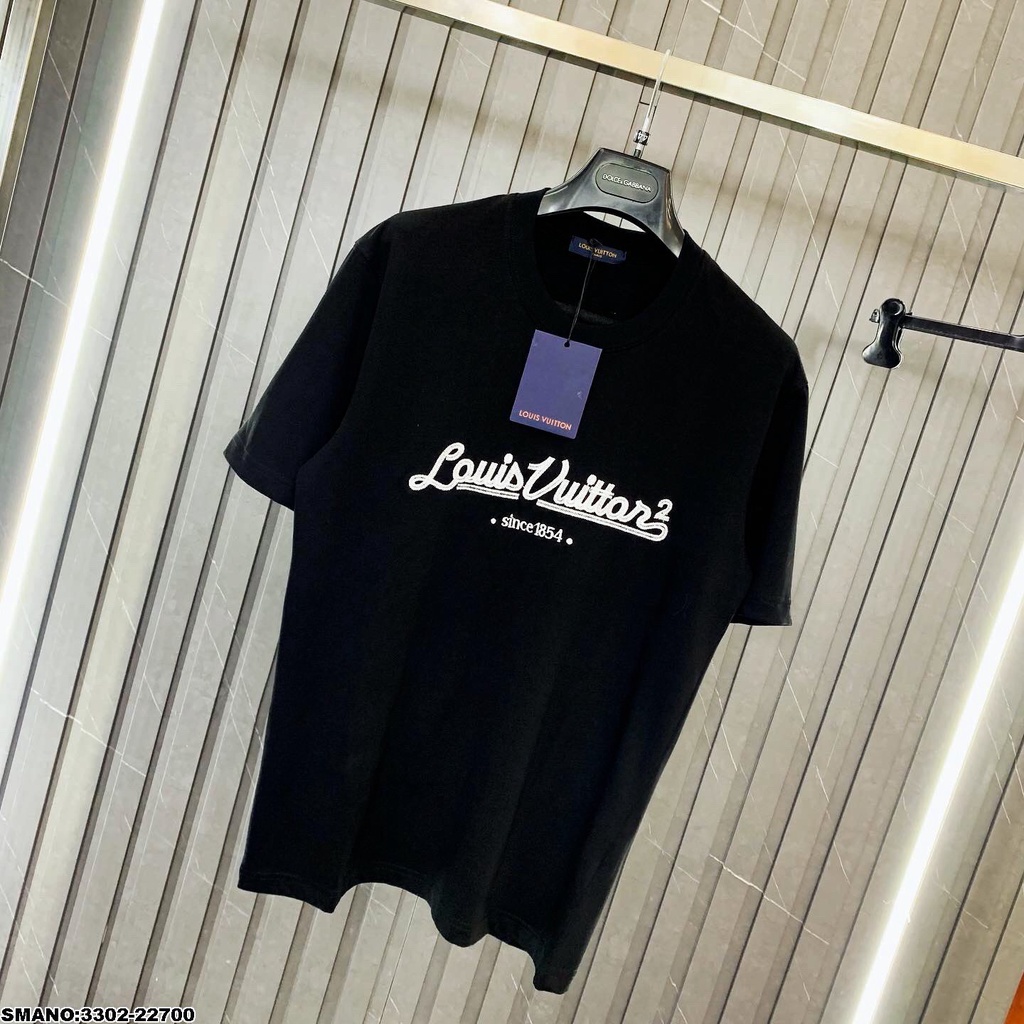 Áo phông nam LV chữ thêu,áo thun nam ngắn tay mẫu  mới hot dễ mặc áo đôi thích hợp mọi lứa tuổi chất thoáng mát L8889