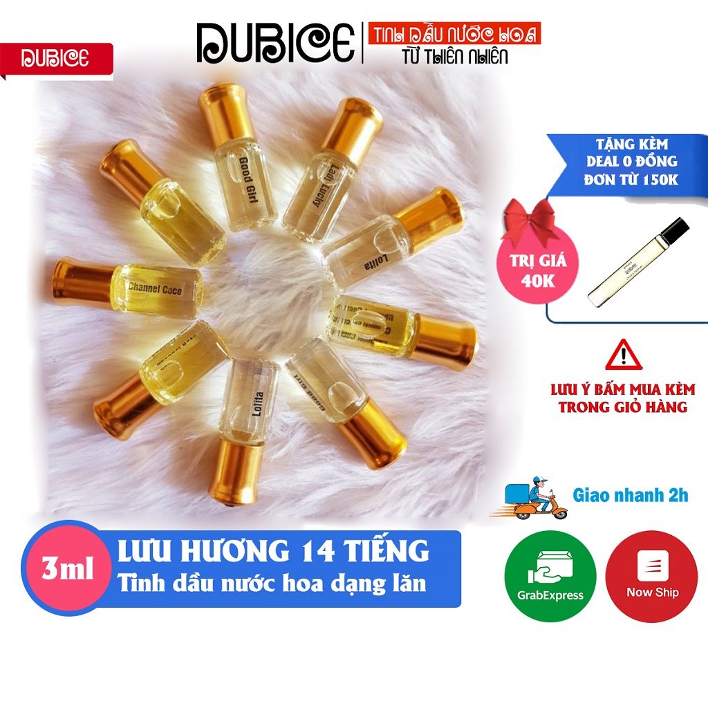 Tinh dầu nước hoa Dubai nam nữ thơm lâu dạng lăn mini 3ml