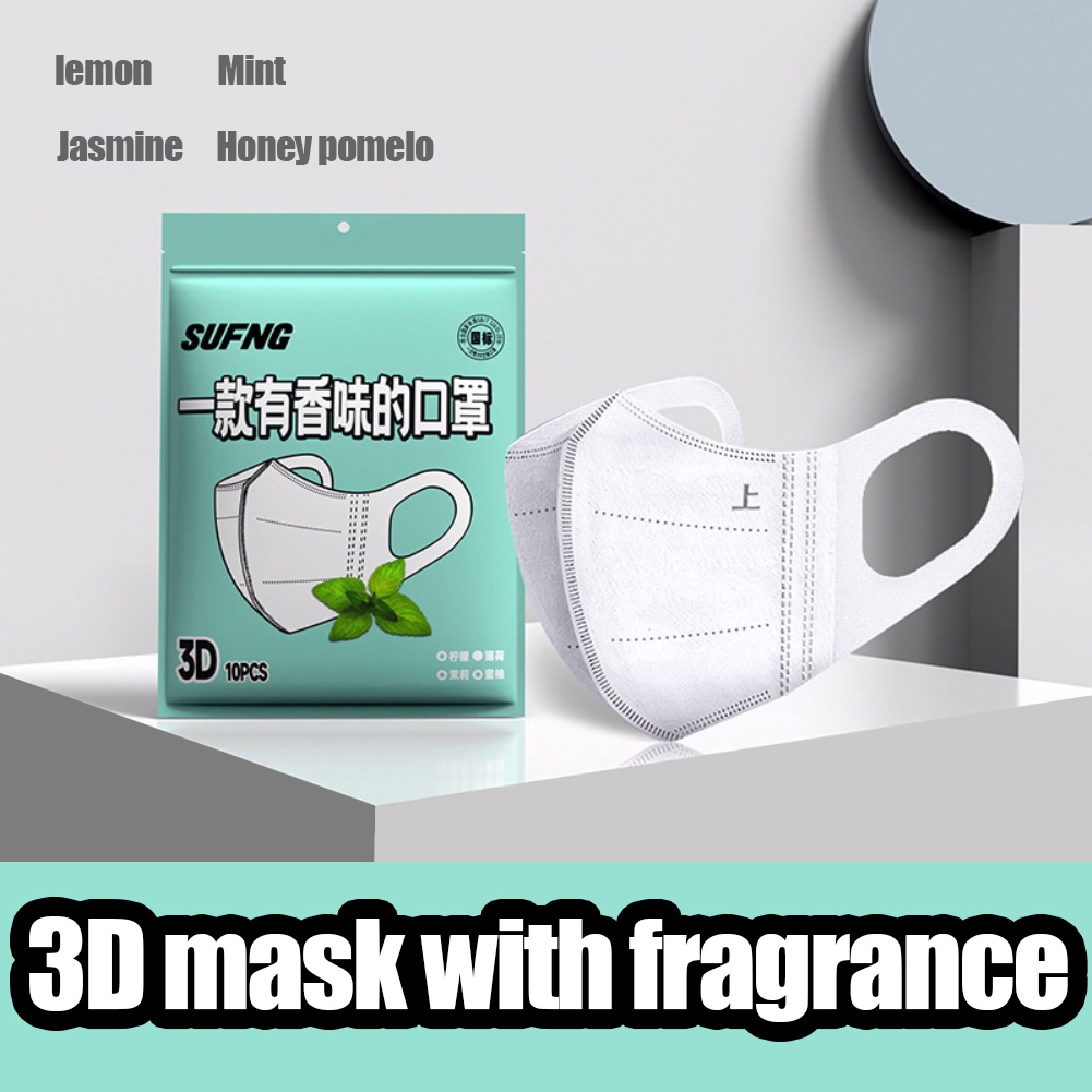 10 Chiếc/20 Chiếc Khẩu Trang Màu Trắng Có Mùi Thơm Dành Cho Người Lớn Khẩu Trang Dùng Một Lần Âm Thanh Nổi 3d Khẩu Trang Thoáng Khí Bảo Vệ Ba Lớp Bạc Hà/Chanh/Hoa Nhài/Bưởi Mật Ong