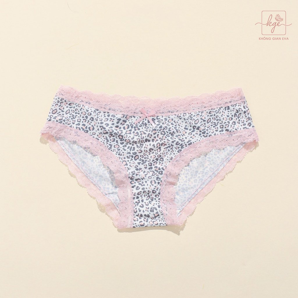 Quần lót nữ thun lạnh viền ren , quần lót da báo co giãn tốt mông dưới 94 cm 2339 không gian eva KGE