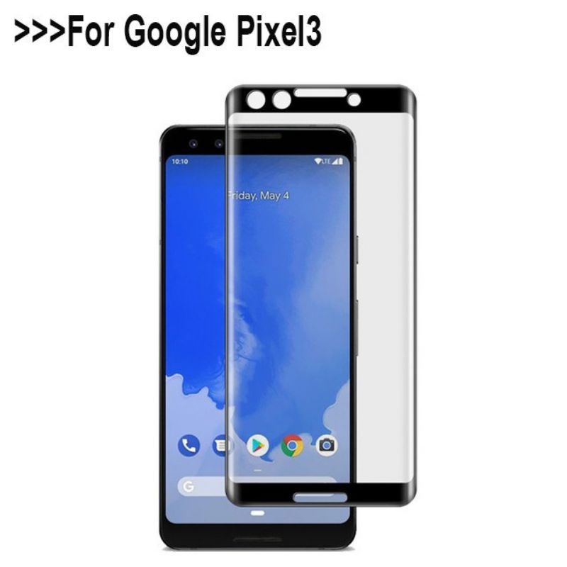 Miếng Dán Kính Cường Lực 4D Full Màn Hình Cho Google Pixel 3, Dán Màn Hình Pixel 3