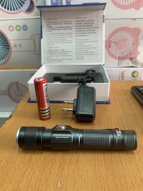 Đèn Pin Sạc Soi Tiền Giả + Siêu Sáng 516  Đèn Tia Cực Tím UV