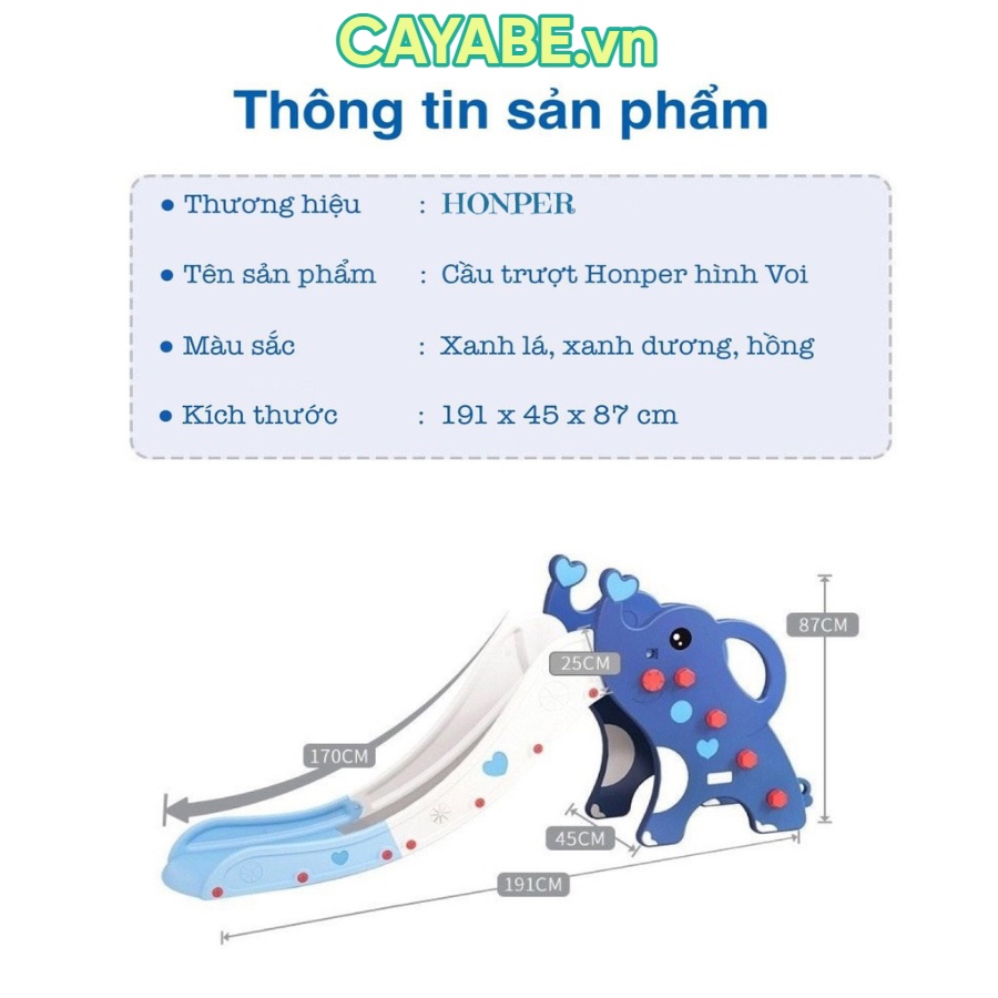 [CAYABE]: Cầu trượt - xích đu - cột bóng rổ hải cẩu, sư tử, tên lửa cho bé xanh lá - xanh dương - hồng