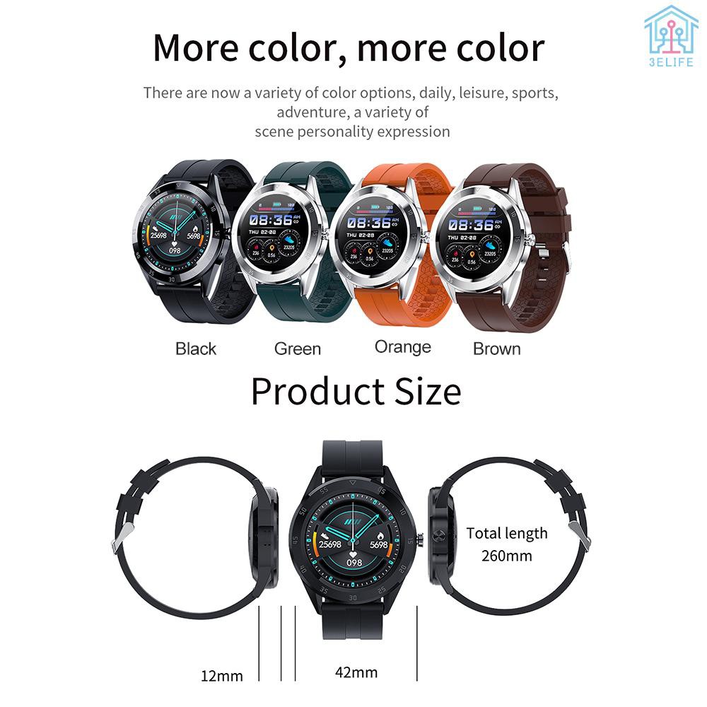 【E&amp;V】Multi-function Large Screen Waterproof Intelligent Watch BT Call Message Reminder Sport Record Health Monitor (Brown)