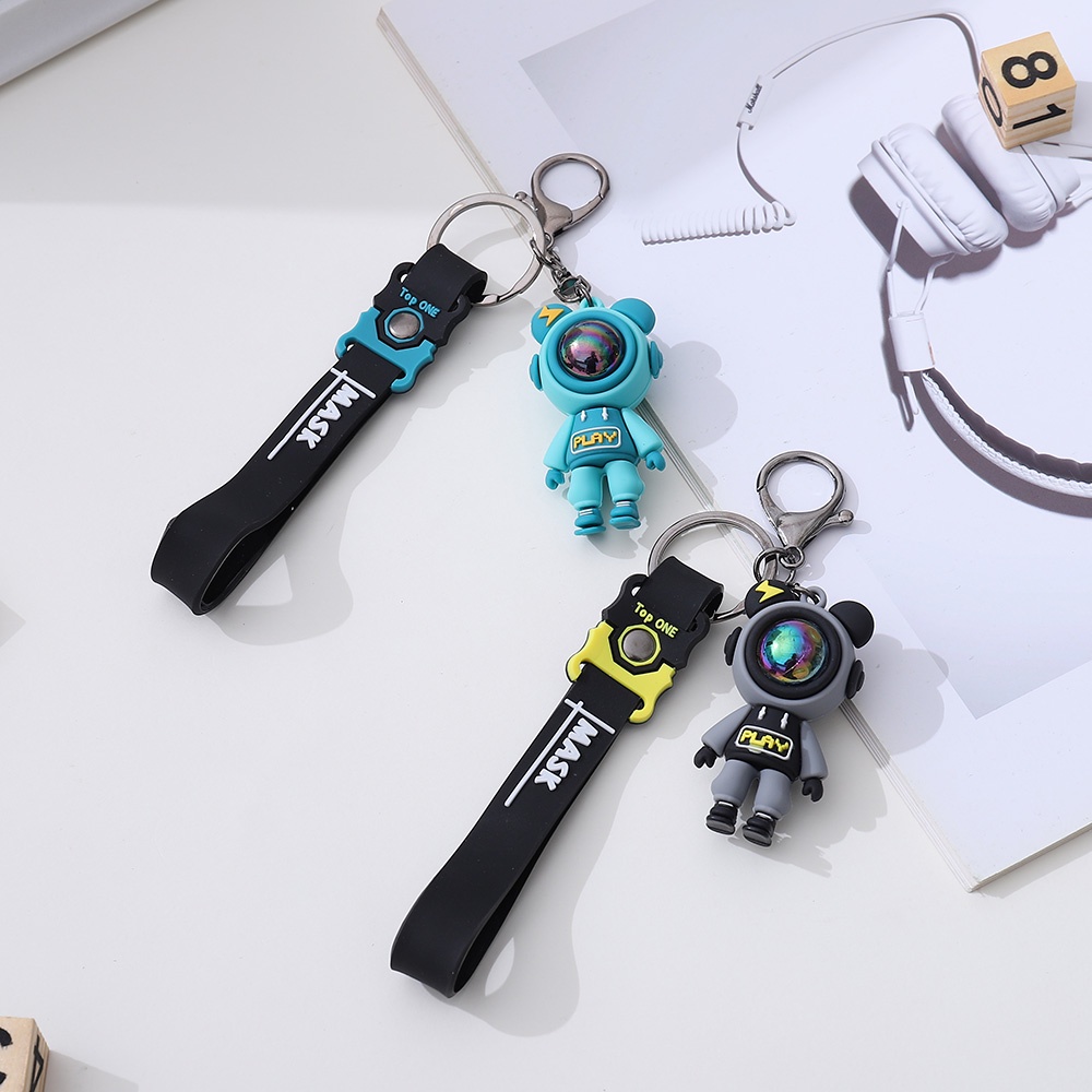 Móc Khóa Da PU Hình Gấu Dễ Thương