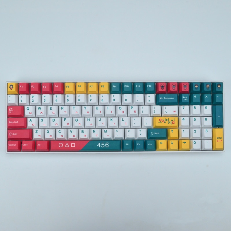 Trò chơi hàn quốc Keycap Cherry Profile màu vàng PBT Dye phụ bàn phím cơ keycap 129 phím