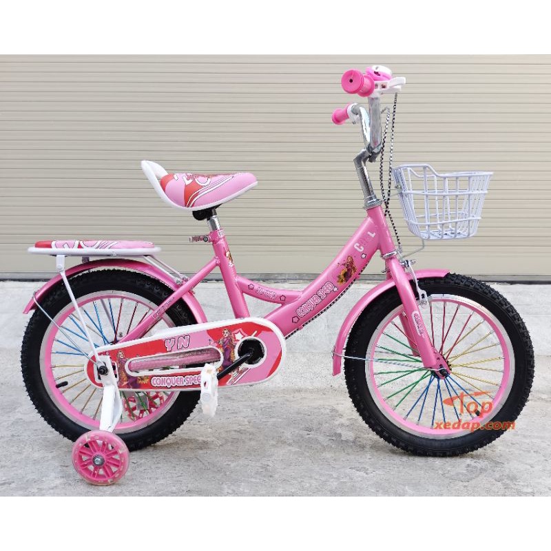 xe đạp cho bé gái từ 4-7 tuổi cỡ 16inch ( lắp ráp hoàn chỉnh)