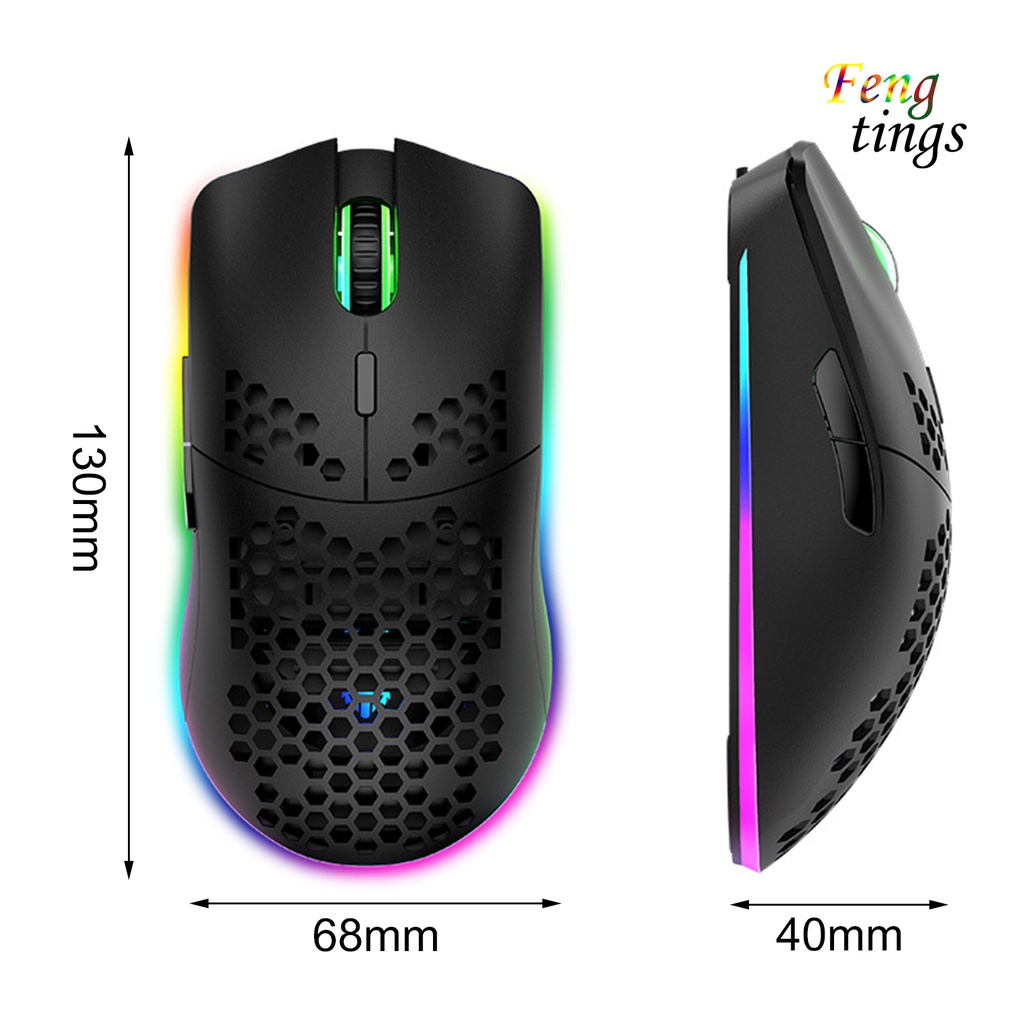 Chuột không dây XYH80 2.4G thiết kế 7 nút bấm họa tiết tổ ong