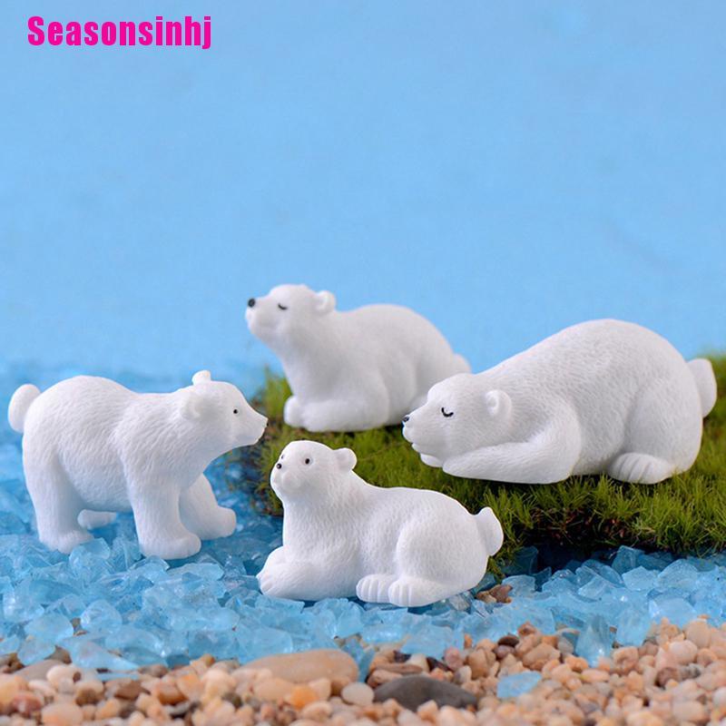 【Seasonsinhj】polar bear Mini Miniature Fairy Garden Ornament Decor Pot Craft Ac