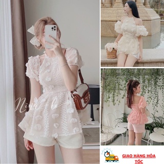 Set bộ áo cổ yếm hở lưng mặc 2 kiểu kèm quần
