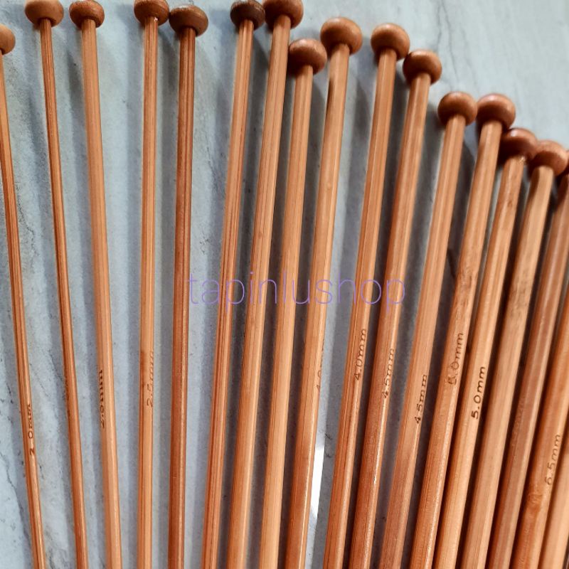 Cặp kim đan len bằng gỗ chiều dài 25cm, 36cm