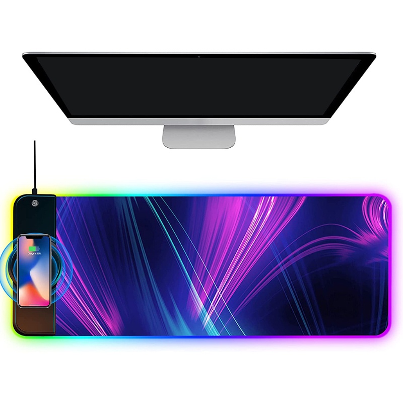 Miếng lót chuột chơi game không dây có đèn RGB kèm đế sạc nhanh cho PC/laptop/điện thoại