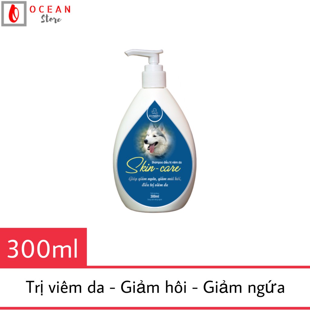 Skin care 300ml - Sữa tắm cao cấp ngừa viêm da ve ghẻ, giảm ngứa, giảm mùi hôi cho chó (VMD)